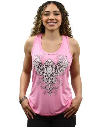 Liberty Wear Tank Floral Cross and Wing #117563 Front