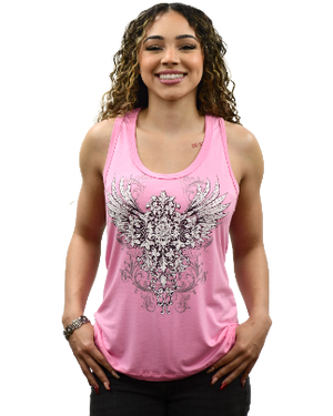 Liberty Wear Tank Floral Cross and Wing #117563 Front