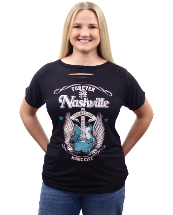 Liberty Wear Ladies' Top Howdy And Rowdy Nashville Front
