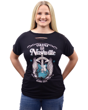 Liberty Wear Ladies' Top Howdy And Rowdy Nashville Front