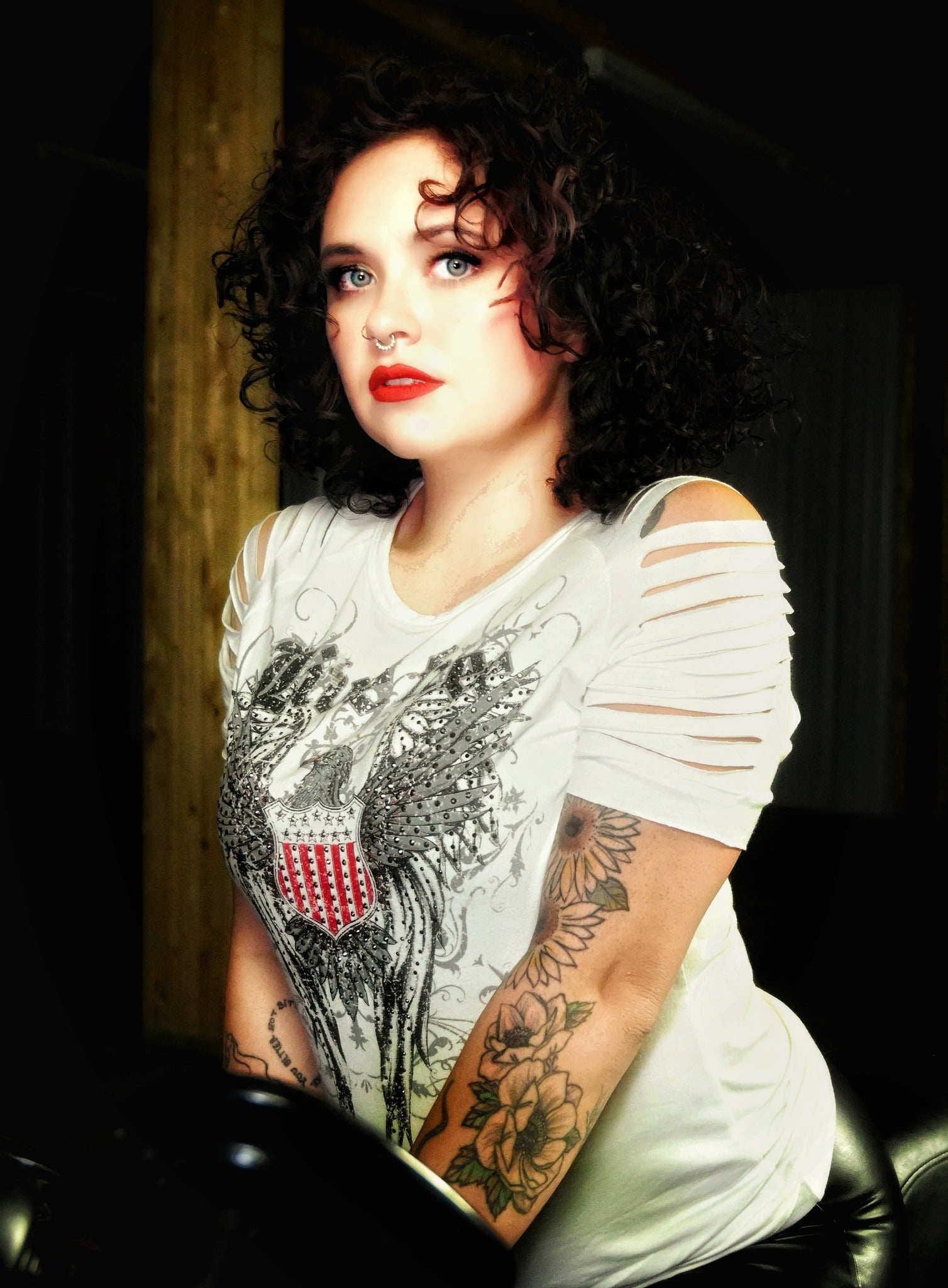 Liberty Wear Ladies' Short Sleeve Tee Shirt Live Free Front