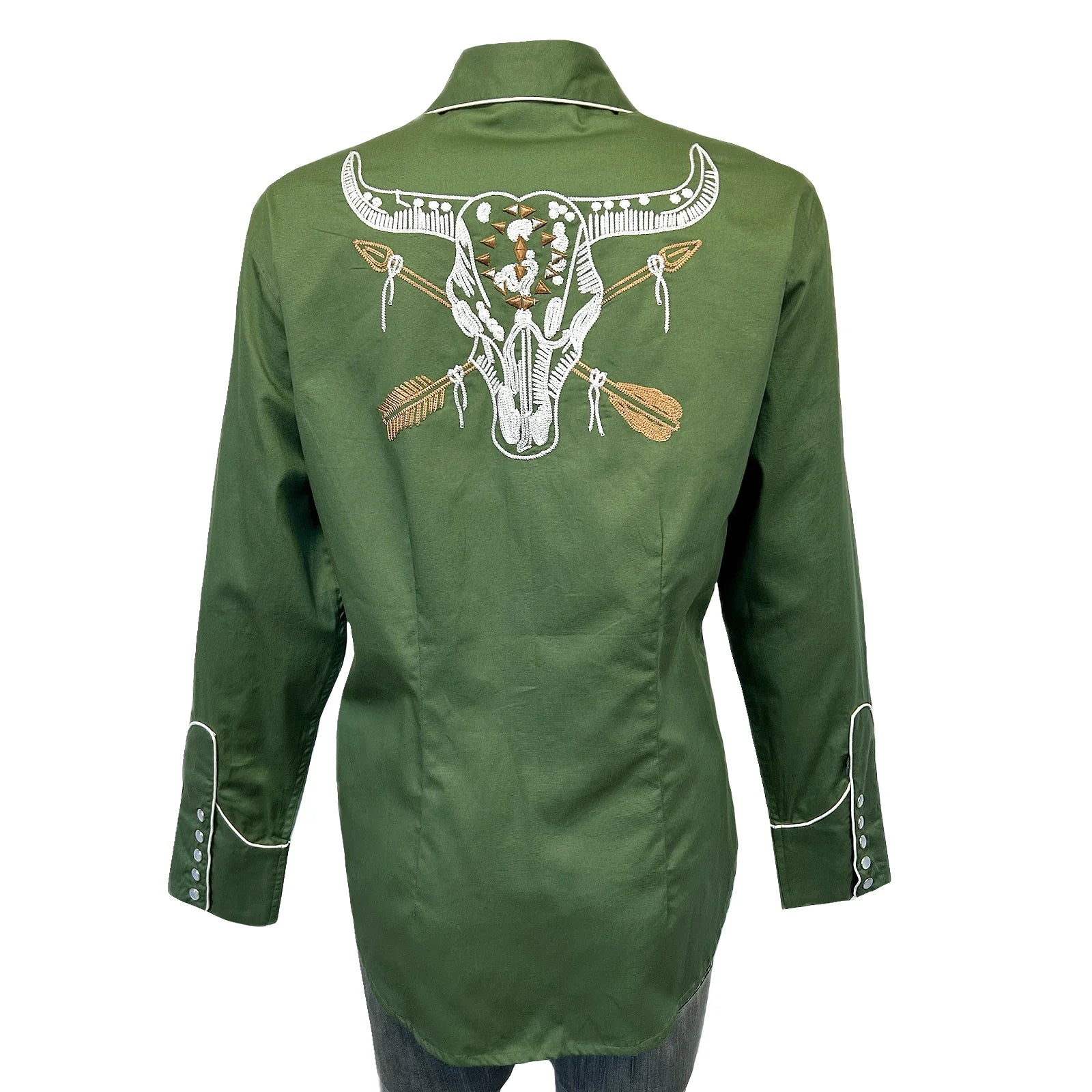 Rockmount Ladies' Shirt wih Steer Skull Embroidery Back