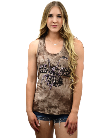 Liberty Wear Live Fast Ride Free Tank #117724 Front