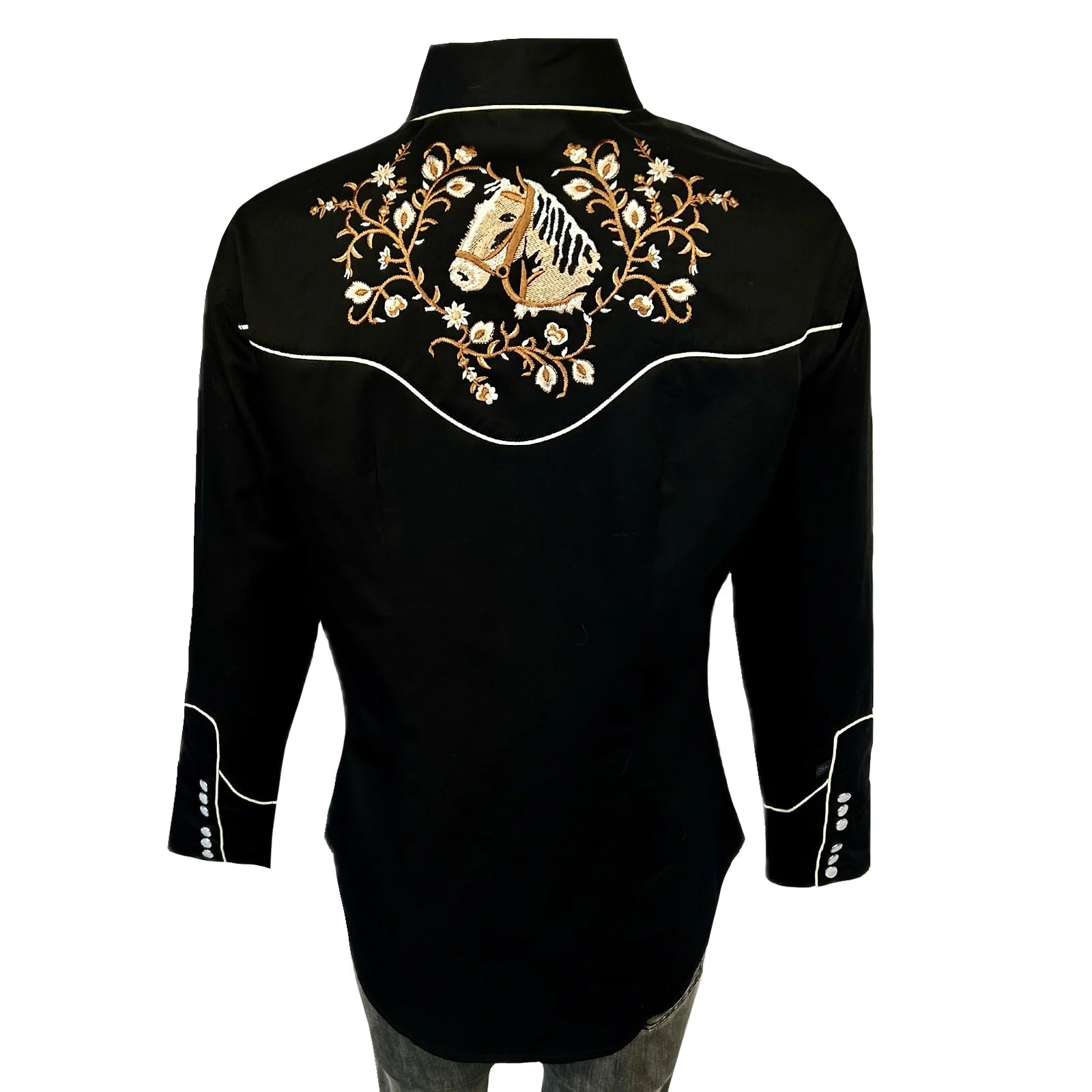 Women's Vintage Western Shirt Collection: Rockmount Floral Horsehead