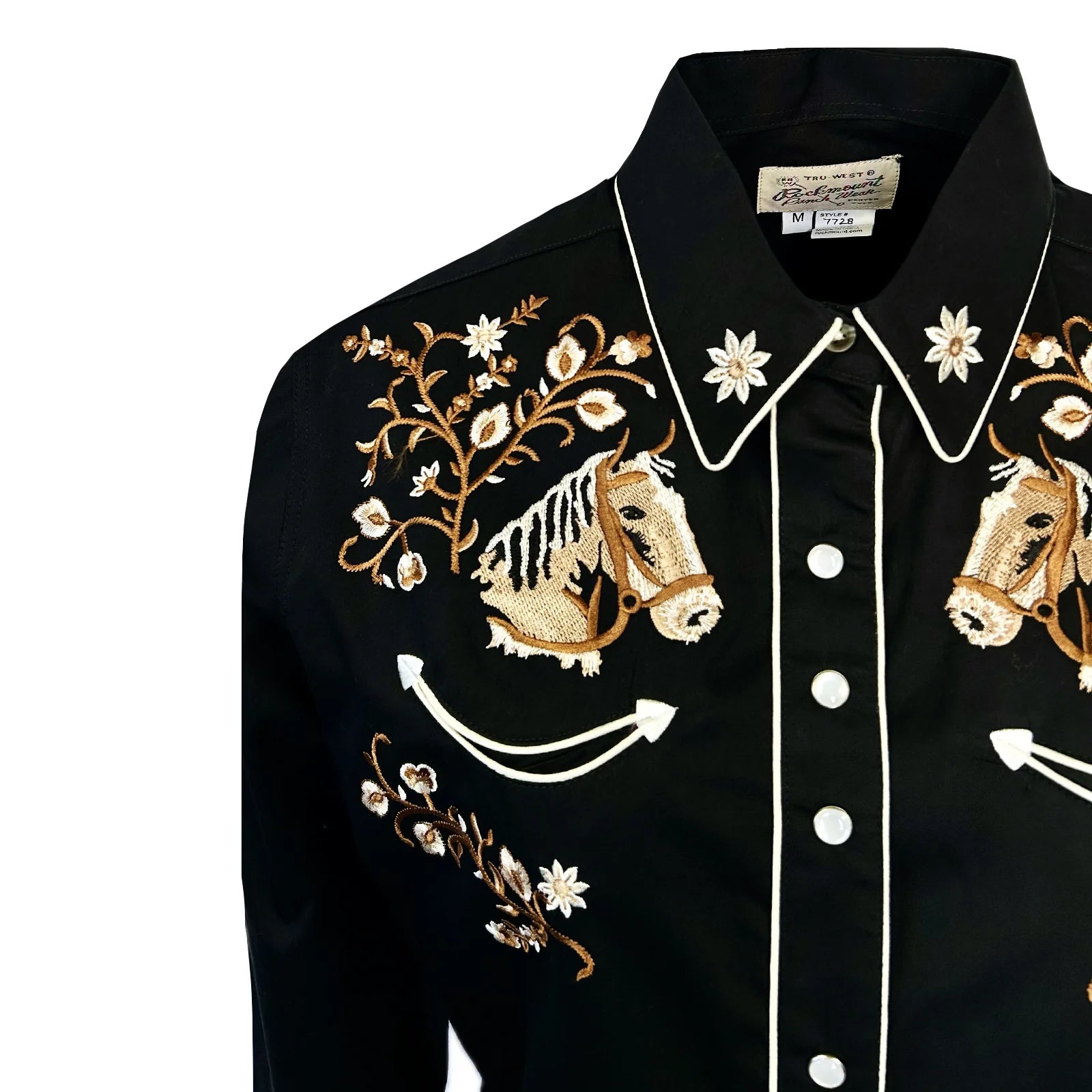 Women's Vintage Western Shirt Collection: Rockmount Floral Horsehead