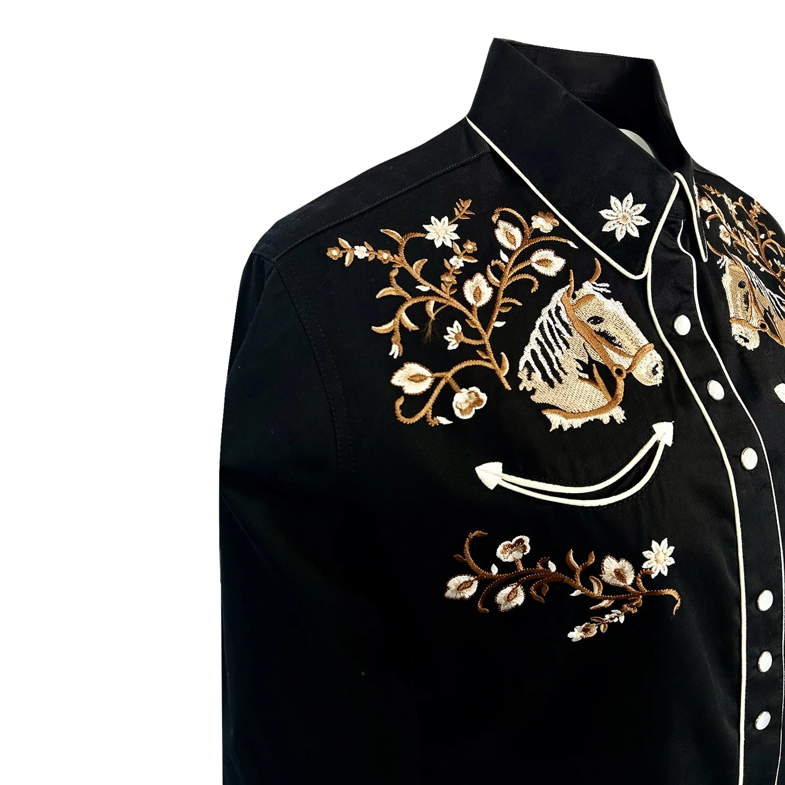 Women's Vintage Western Shirt Collection: Rockmount Floral Horsehead