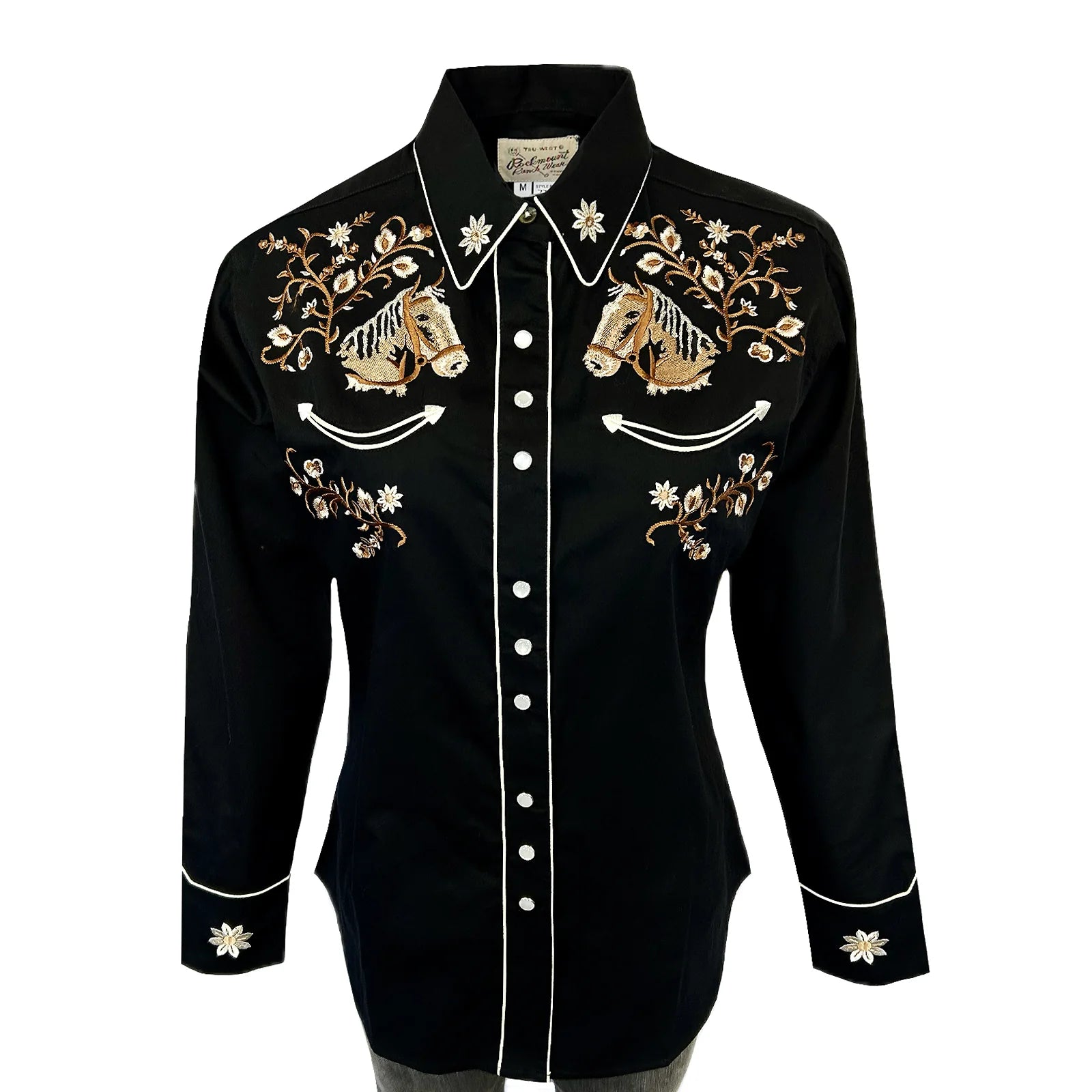 Women's Vintage Western Shirt Collection: Rockmount Floral Horsehead