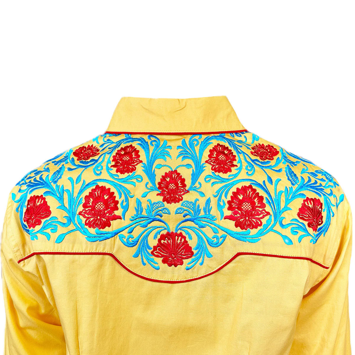 Rockmount Ranch Wear Women's Vintage Western Shirt with Fancy Floral Embroidery Front