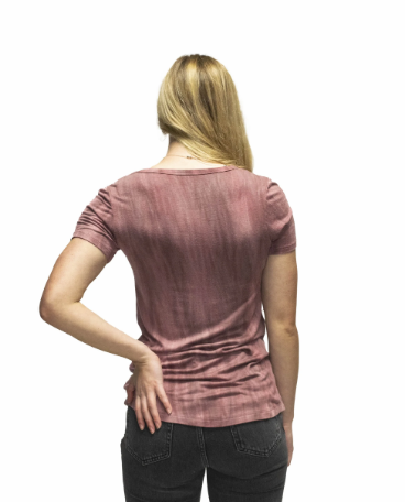 Liberty Wear Women's T-Shirt Vintage Ride Mineral Wash Burgundy Front View