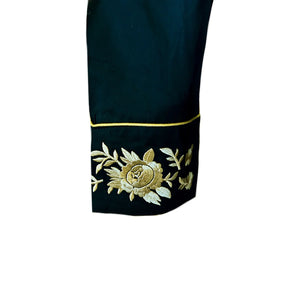 Rockmount Ranch Wear Women's Vintage Inspired Western Shirt with Gold Floral Embroidery Cuff