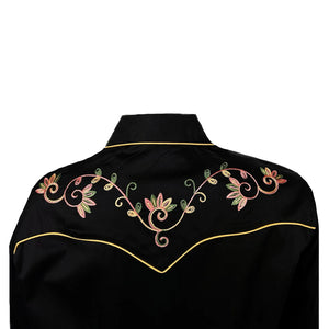 Rockmount Ranch Wear Women's Shirt Variegated Floral on Black Back