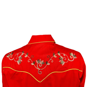 Rockmount Ranch Wear Women's Shirt Variegated Floral on Red Back