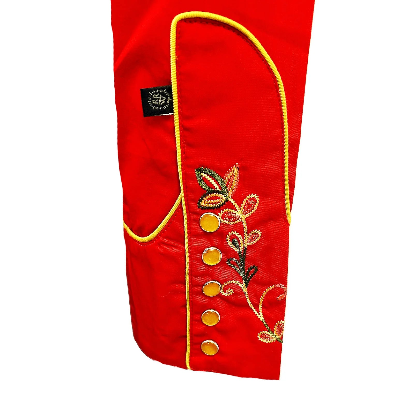Rockmount Ranch Wear Women's Shirt Variegated Floral on Red Cuff