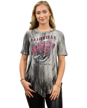 Liberty Wear Ladies' Fringed Top Nashville Darlin' #7765N Front
