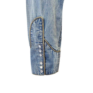Rockmount Ranch Wear Ladies' Vintage Inspired Western Denim Shirt with Embroidery Cuff