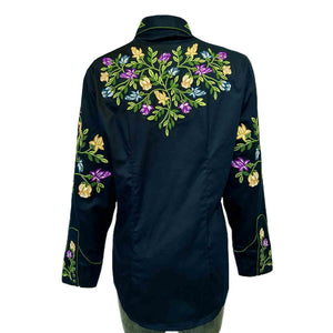 Rockmount Ladies' Floral Embroidery Navy Back