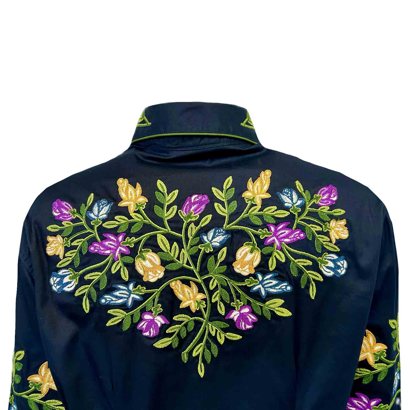 Rockmount Ladies' Floral Embroidery Navy Back