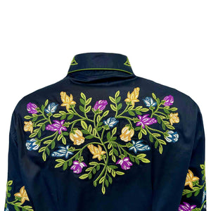 Rockmount Ladies' Floral Embroidery Navy Back