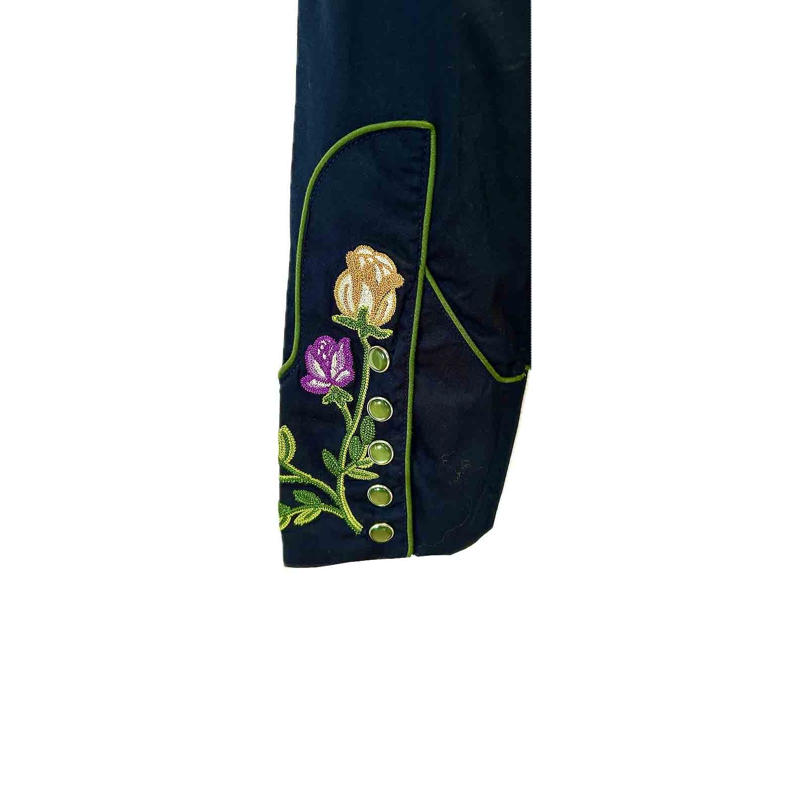 Rockmount Ladies' Floral Embroidery Navy Cuff