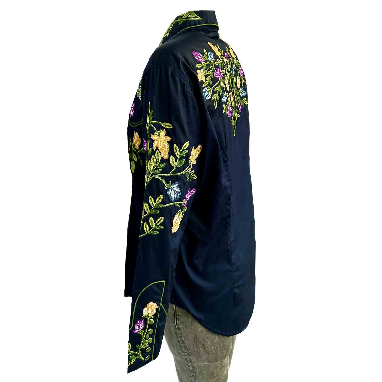 Rockmount Ladies' Floral Embroidery Navy Side