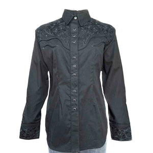 Rockmount Ladies Fancy Tooling Black Front