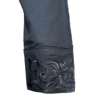 Rockmount Ladies Fancy Tooling Black Cuff