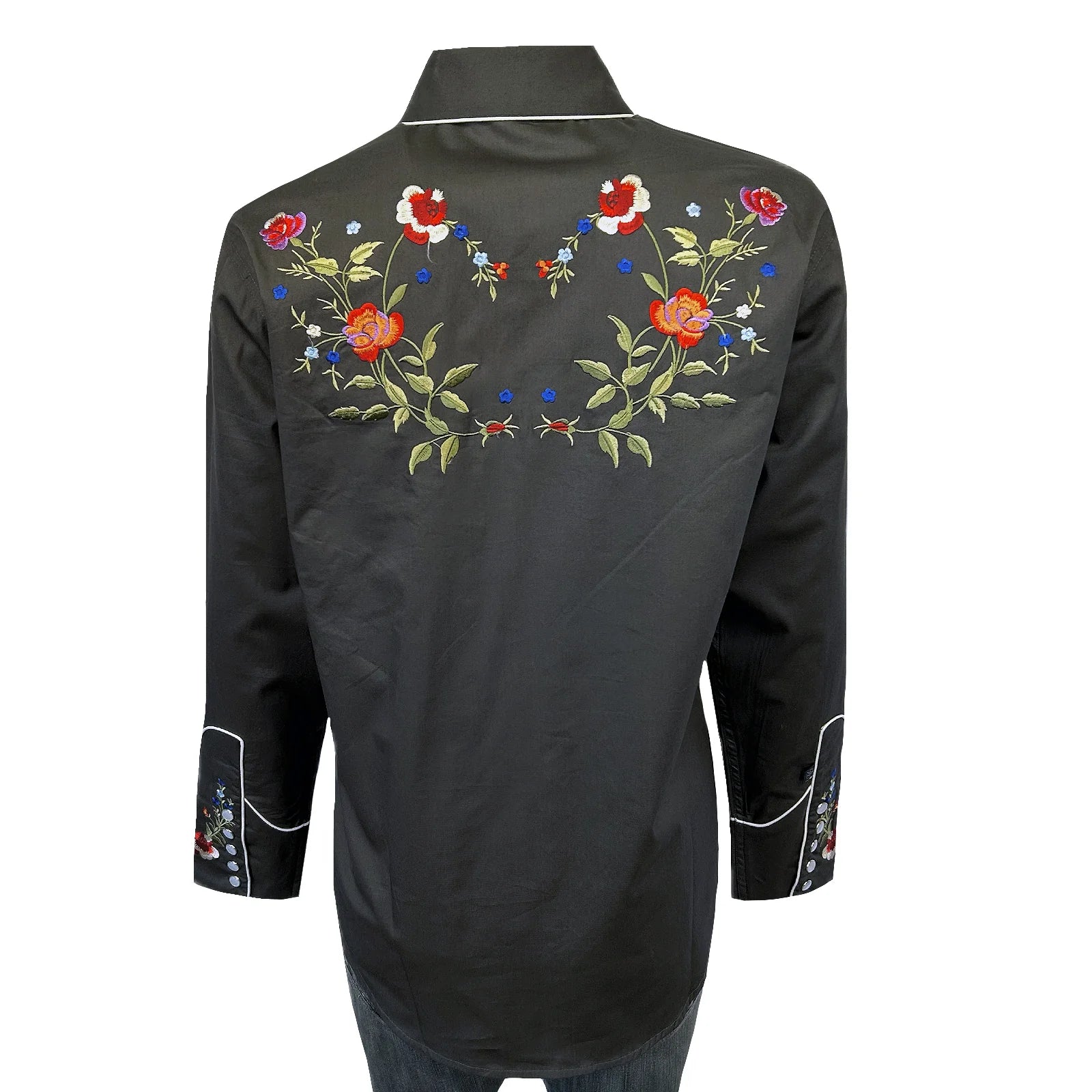 Rockmount Ladies Grey Floral Shirt Front