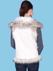 Scully Honey Creek Faux Fur Vest Off White Back