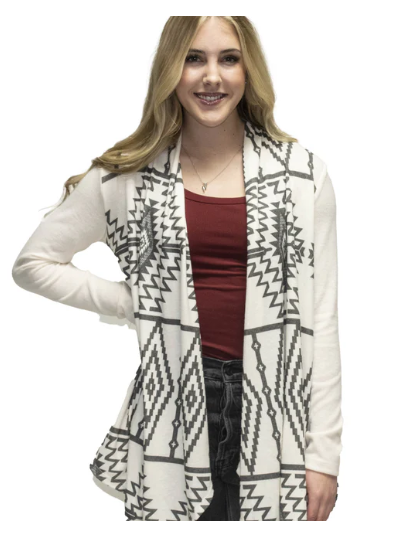 Liberty Wear Aztec Pattern Cardigan Front