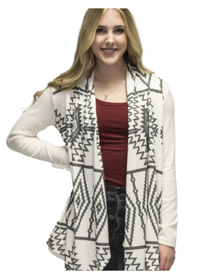 Liberty Wear Aztec Pattern Cardigan Front