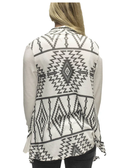 Liberty Wear Aztec Pattern Cardigan Front