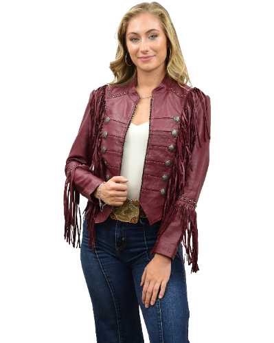Liberty Wear Leather Jacket with Fringe #119842