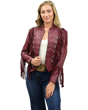 Liberty Wear Leather Jacket with Fringe #119842