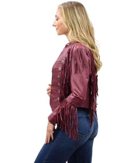 Liberty Wear Leather Jacket with Fringe #119842