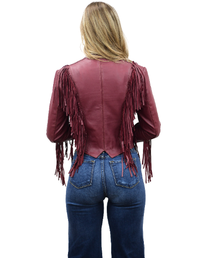 Liberty Wear Leather Jacket with Fringe #119842