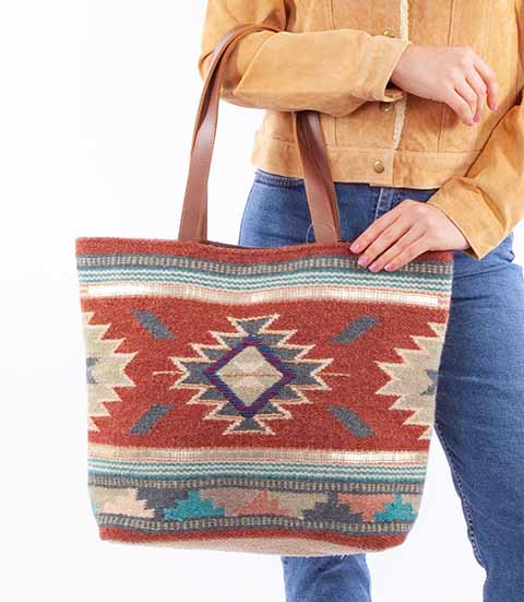 Scully Ladies' Tote Southwest Woven Pattern 