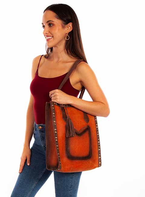Scully Ladies' Western Inspired Handbag Rust