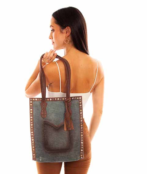 Scully Ladies' Western Inspired Handbag Turquoise
