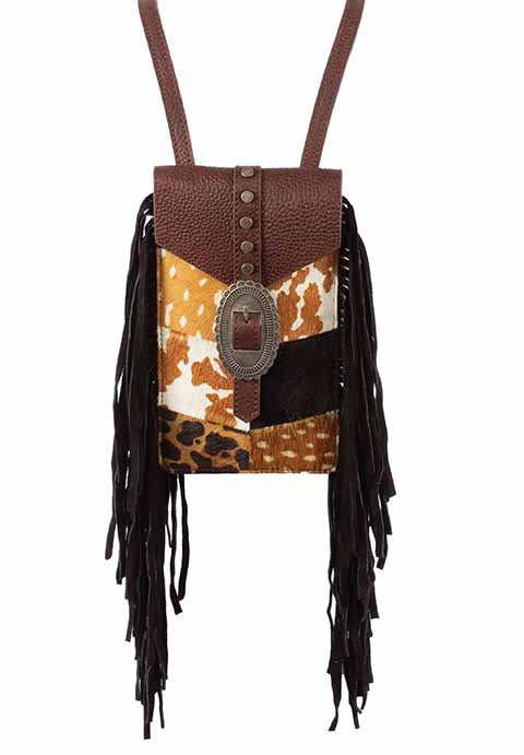 Scully Ladies' Leather Crossbody Bag with Fringe