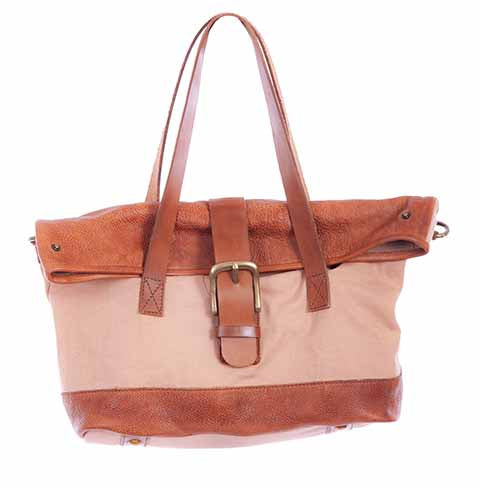 Scully Ladies' Canvas Handbag Leather Trim Front