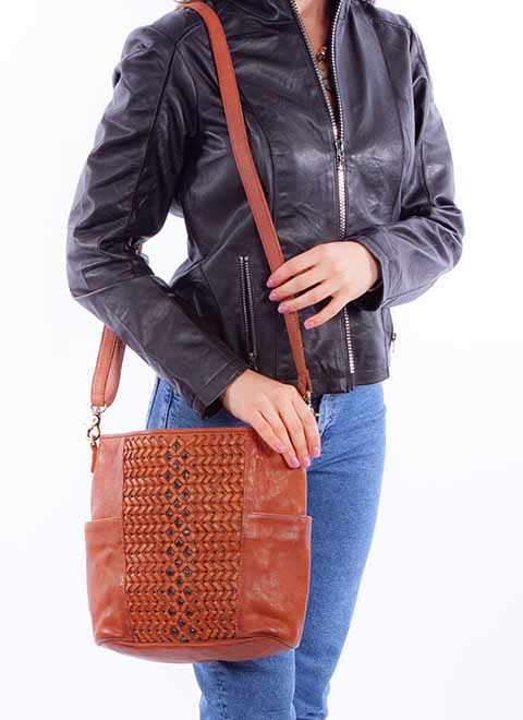 Scully Ladies' Two Tone Leather Shoulder Bag