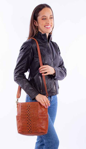 Scully Ladies' Two Tone Leather Shoulder Bag