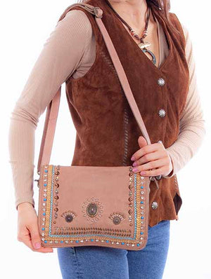 Scully Ladies' Soft Pebbled Leather Mini Shoulderbag Sand