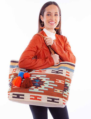 Western Shoulder Tote Southwest Design Print