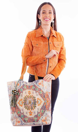 Scully Ladies' Tote Textured Southwest Print