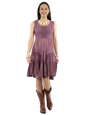 Scully Ladies' Honey Creek Short Tank Dress Dark Pink Front