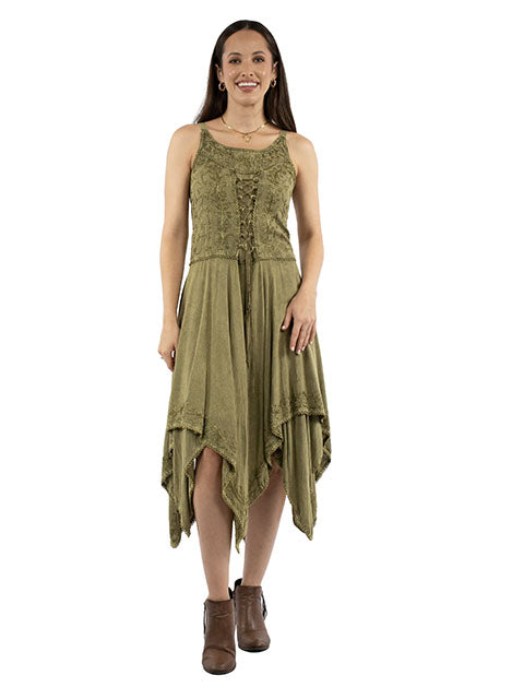 Scully Ladies' Honey Creek Dress Handkerchief Hem Black Front