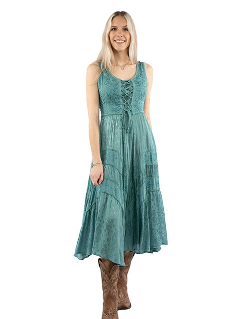 Scully Ladies' Dress with Tiers Teal Front