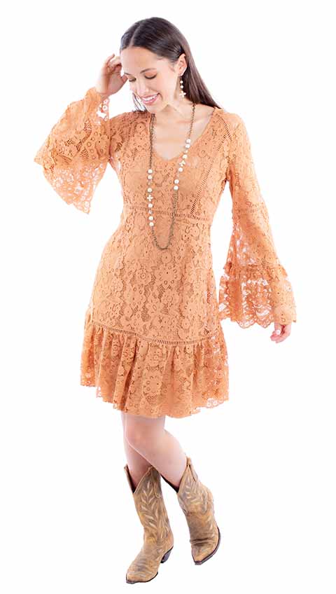 Scully Honey Creek Lace Dress Latte Front