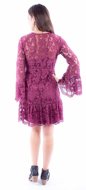 Scully Honey Creek Lace Dress Merlot Back